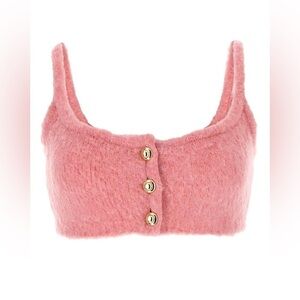 Miu Miu Buttoned Sleeveless Cropped Knitted Top